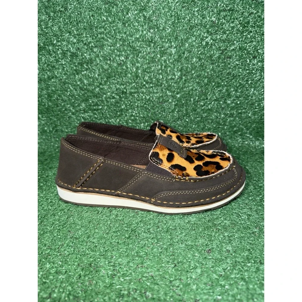 ARIAT Cruiser Shoes Women's Size‎ 6 Brown Slip On Leopard Print Casual Loafer